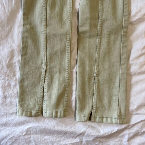 ZARA SPLIT HEM HIGH WAISTED SKINNY JEANS GREEN - Picture 6 of 6
